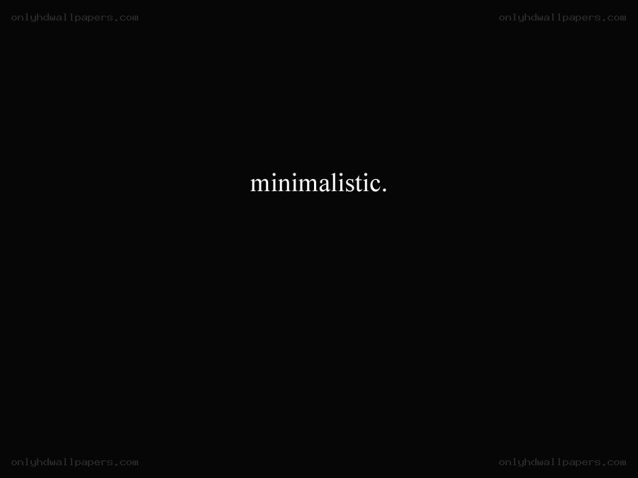 minimalistic text on black