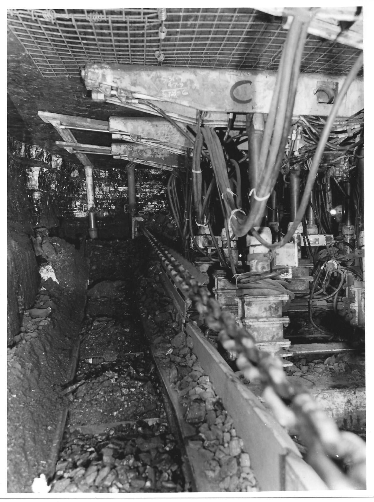 Mining equipment in a coal mine