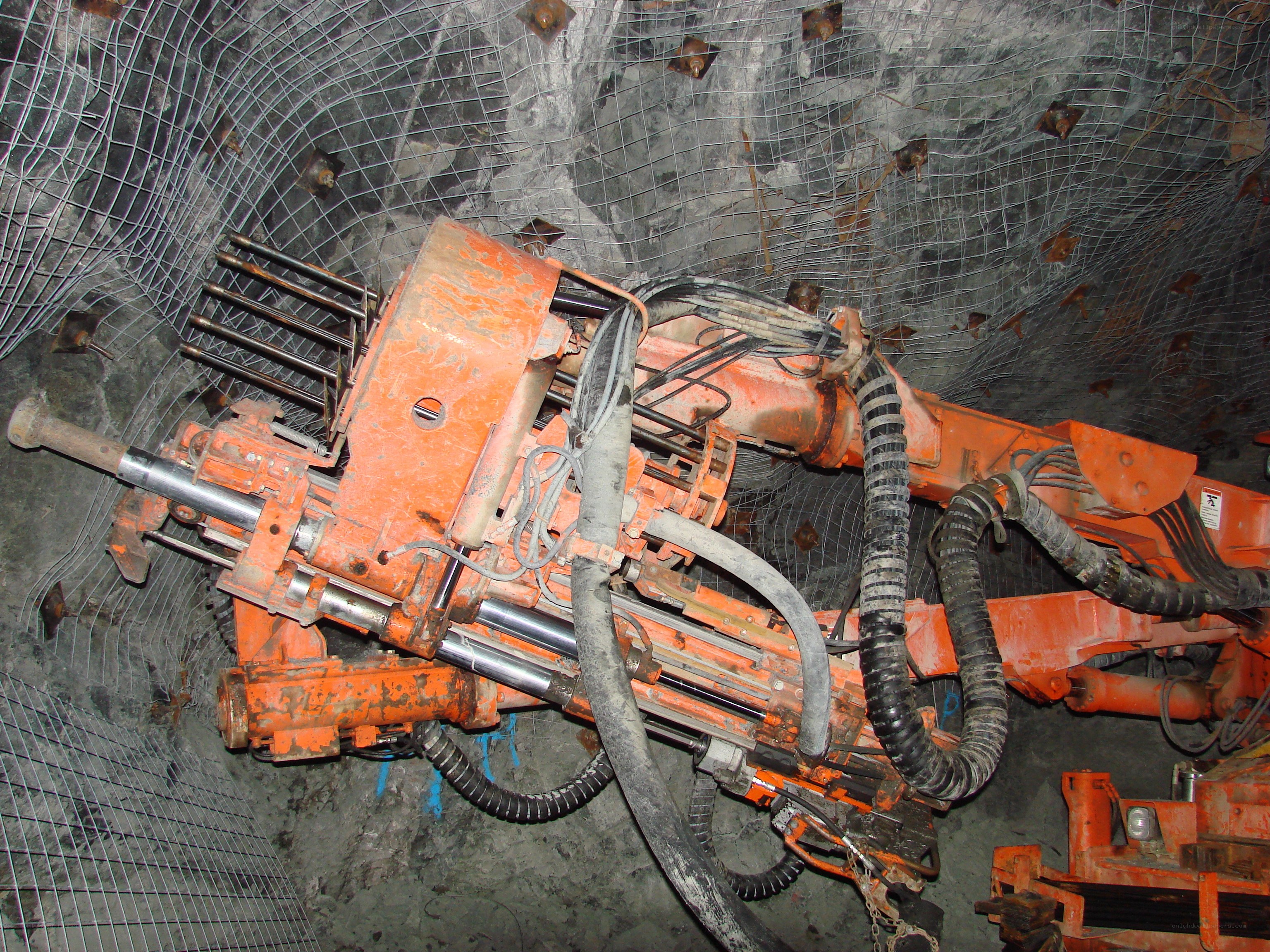 Mining equipment in tunnel