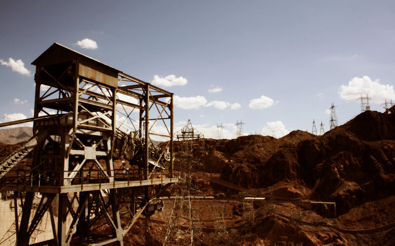 Mining facility in arid landscape