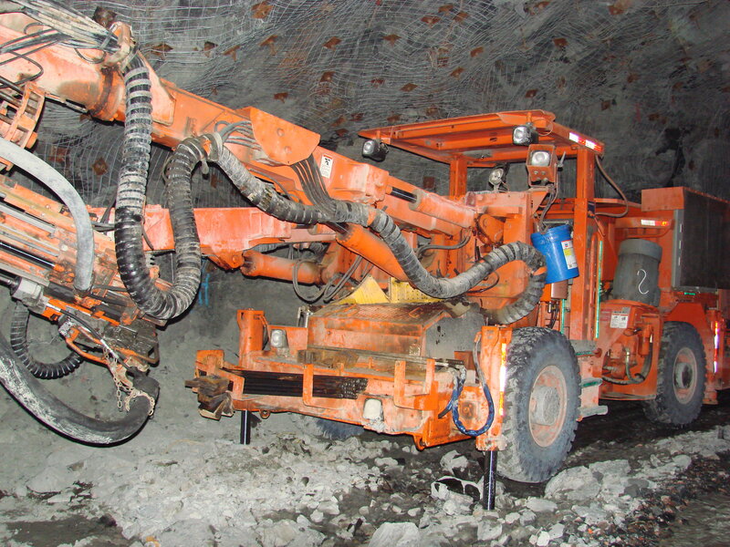 Mining machine in tunnel
