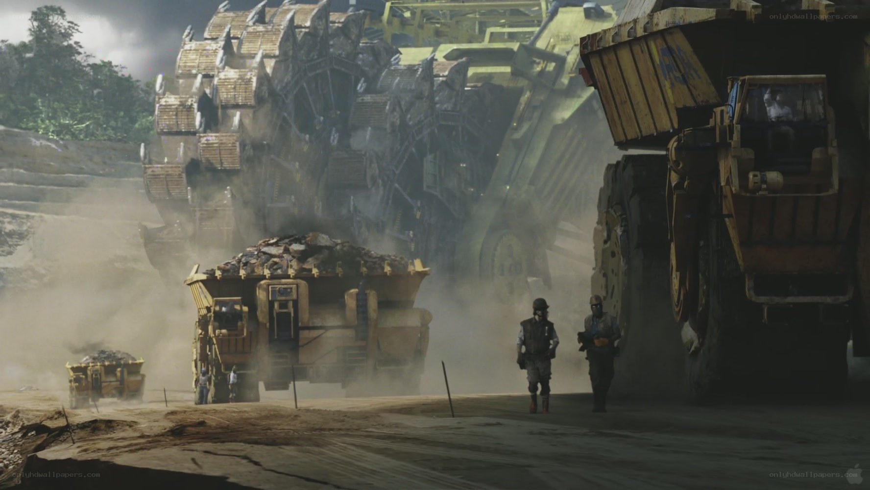 Mining operation in a dystopian future