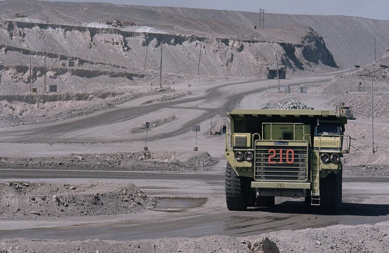 Mining truck at open-pit mine