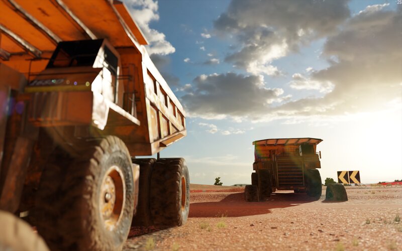 Mining Trucks in Desert