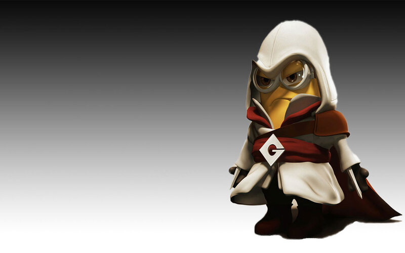 Minion in Assassin Outfit — White, Serious