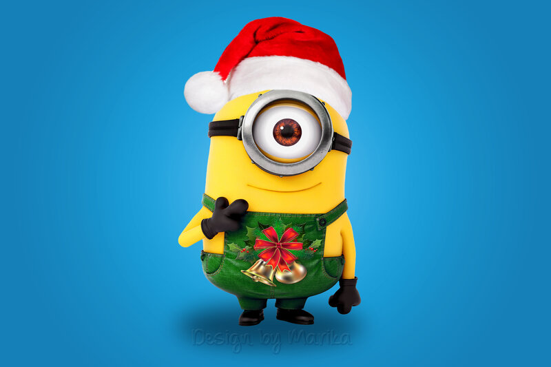 Minion in Santa Hat — Blue