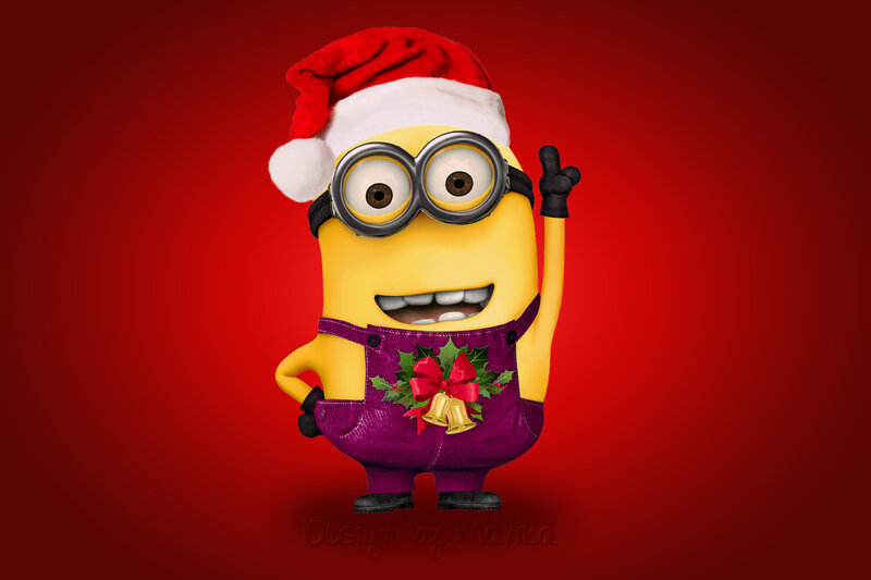 Minion in Santa Hat — Red