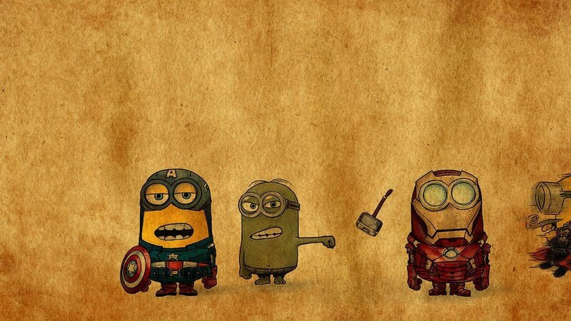 Minions as Superheroes — Brown, Humorous, Illustration