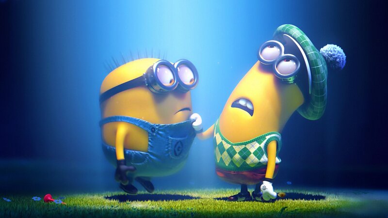 Minions in a field