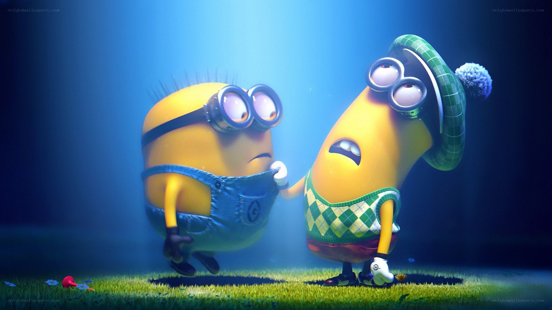 Minions in a field