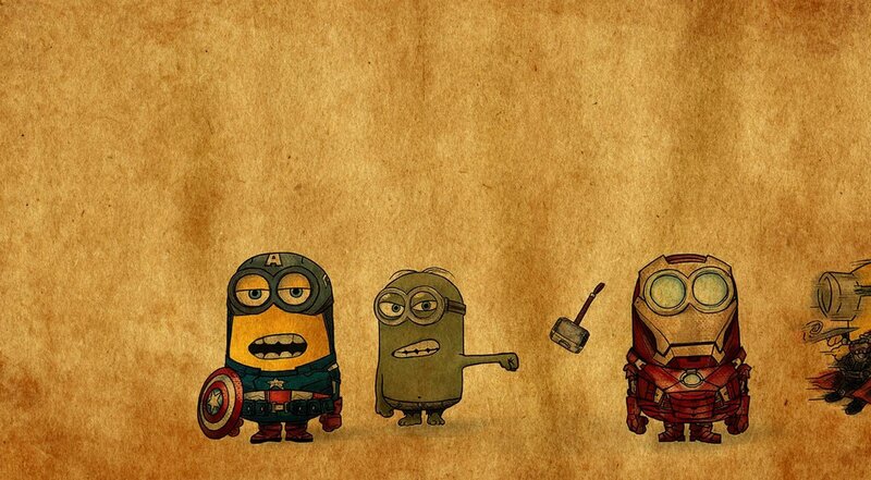 Minions in Superhero Costumes — Brown, Humorous