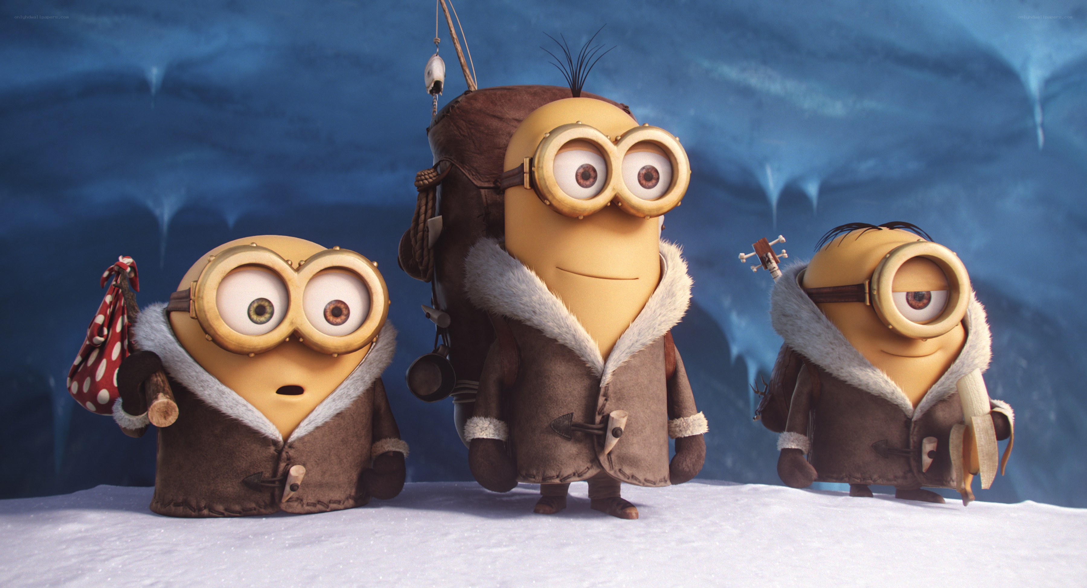 Minions in winter gear