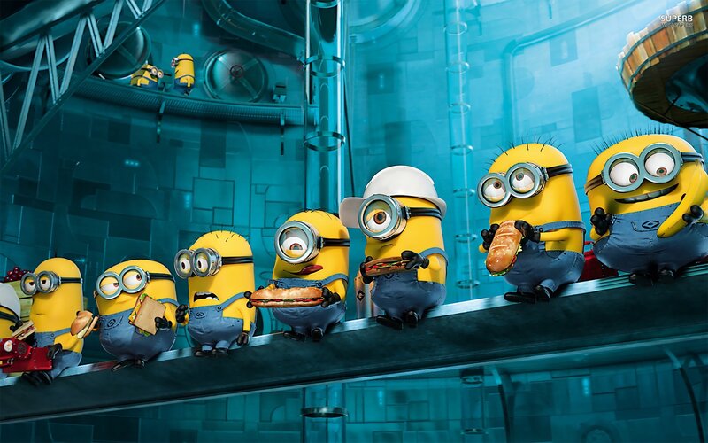 Minions on Conveyor Belt — Yellow, Playful