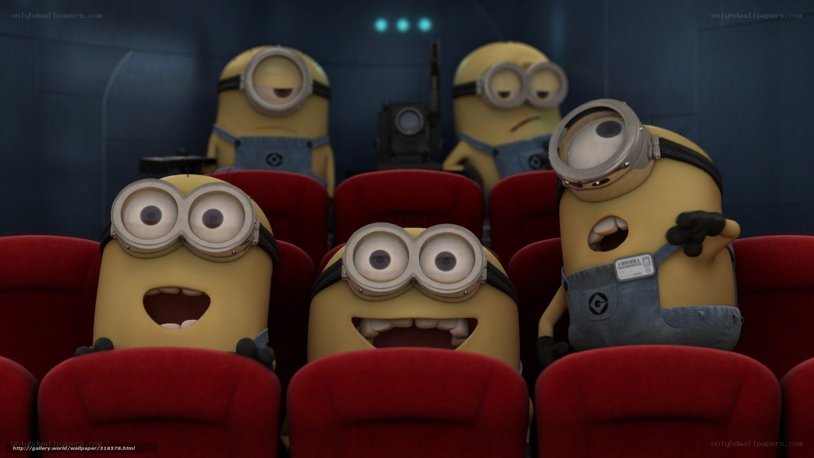 Minions watching a movie