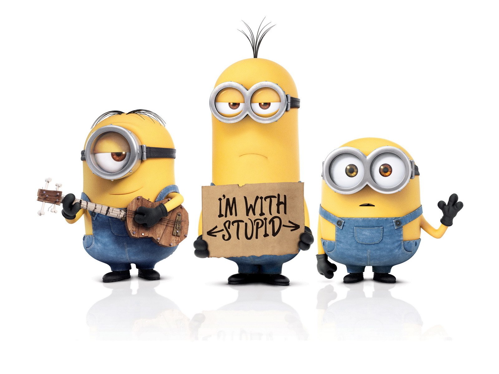 Minions with guitar and sign