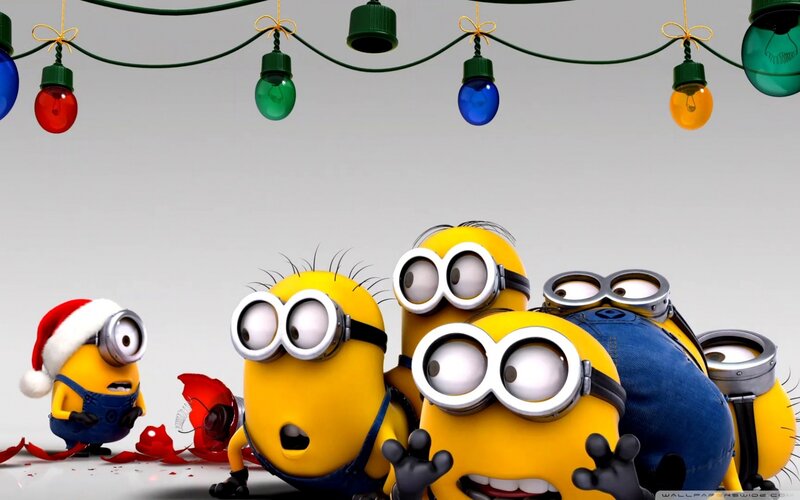 Minions with Holiday Lights
