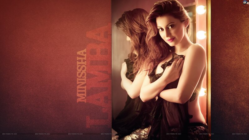 Minissha Lamba in a black dress