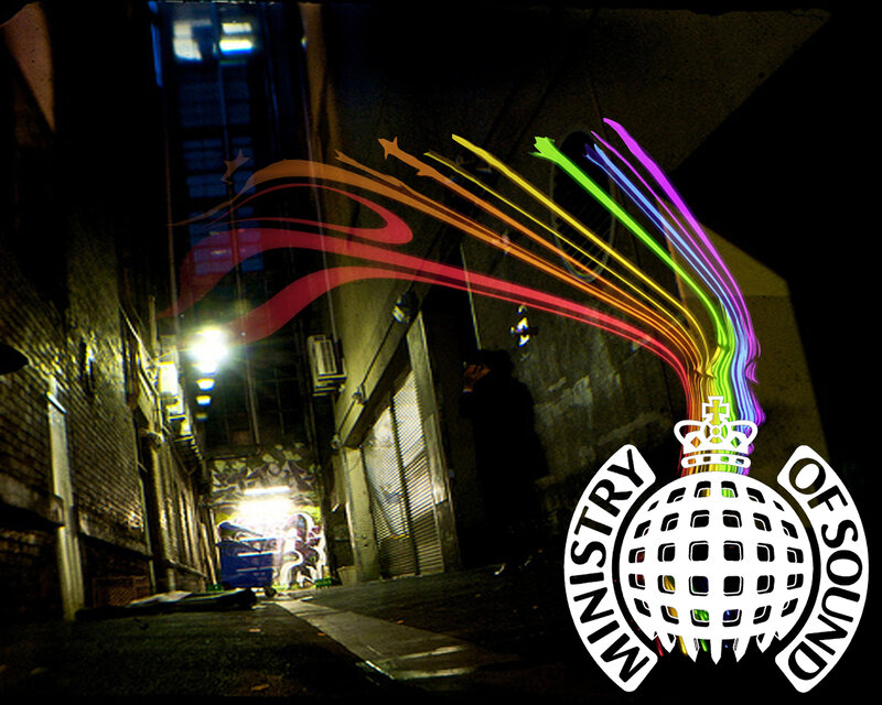 Ministry of Sound logo in alley