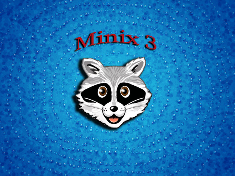 Minix 3 logo with raccoon