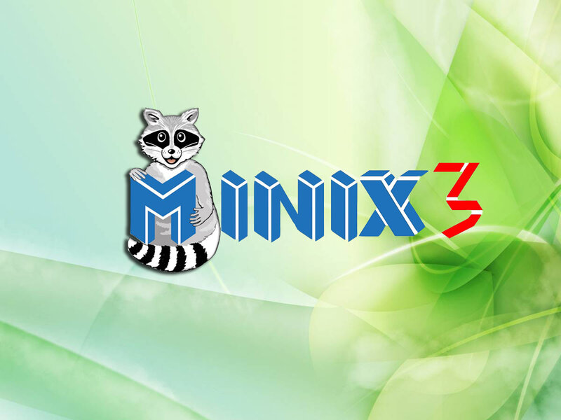 Minix 3 logo with raccoon mascot