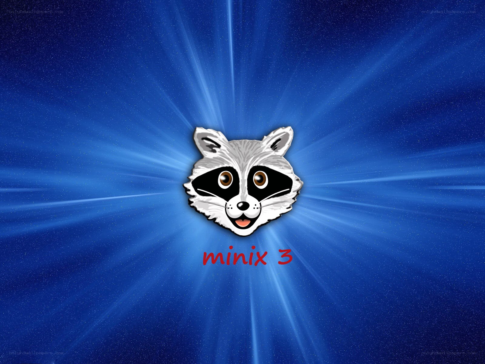 Minix 3 logo with raccoon