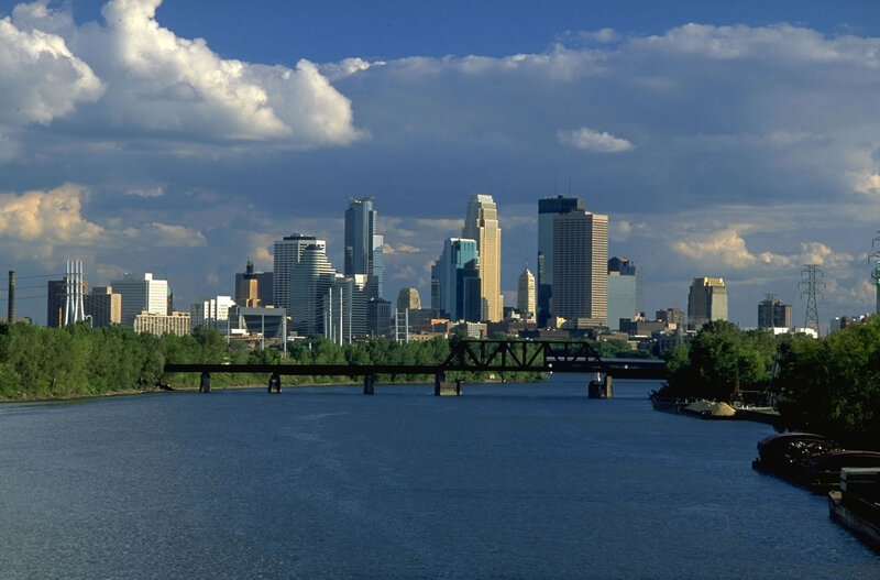 Minneapolis skyline across the river