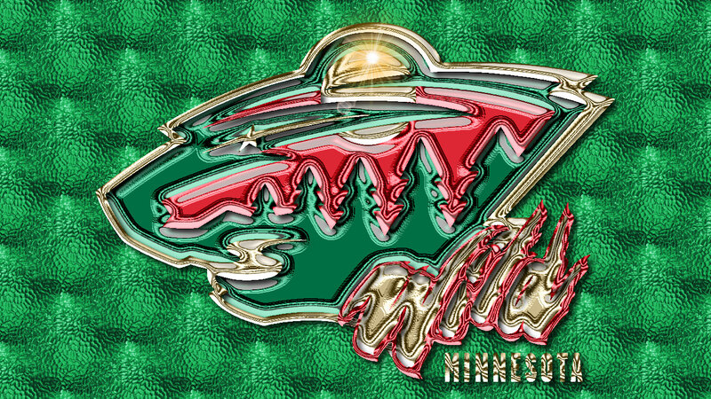 Minnesota Wild Logo — Green, Bold, Digital Art, Green Background