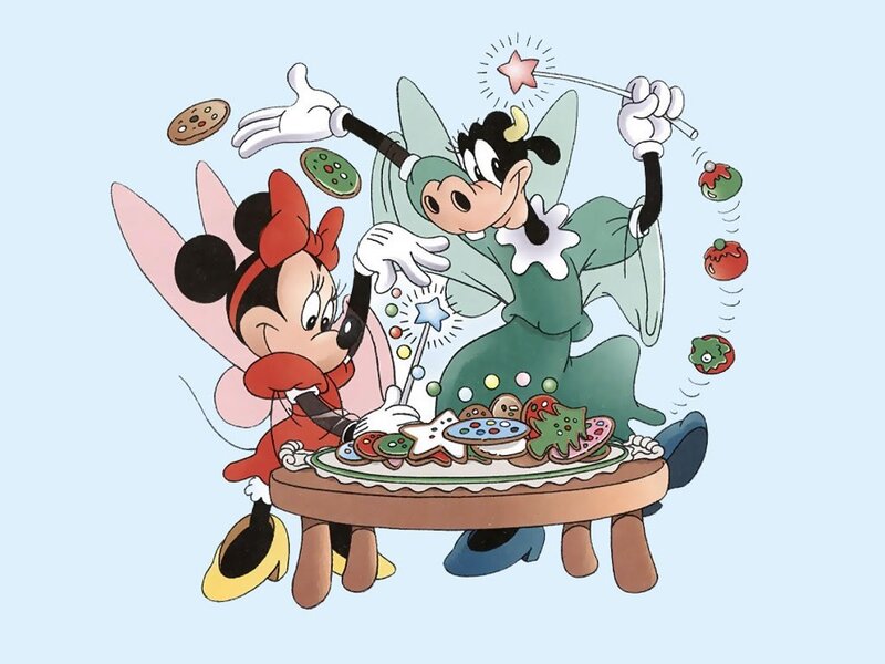 Minnie and Goofy baking cookies
