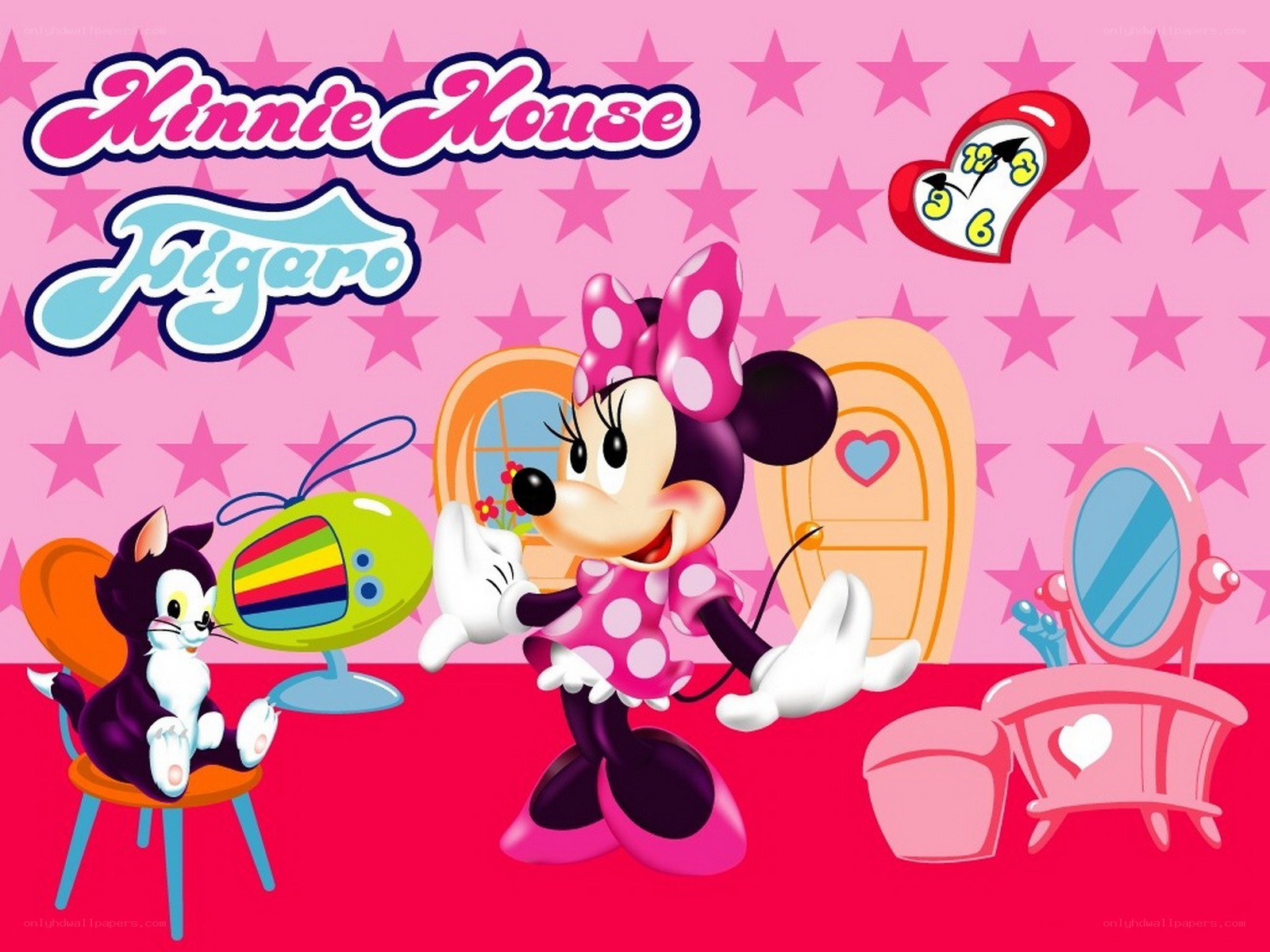 Minnie Mouse and Figaro