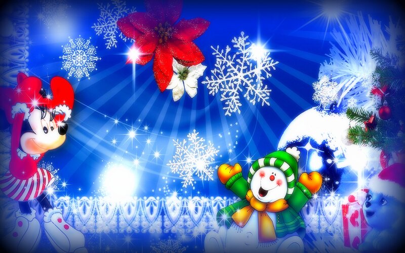 Minnie Mouse and Snowman