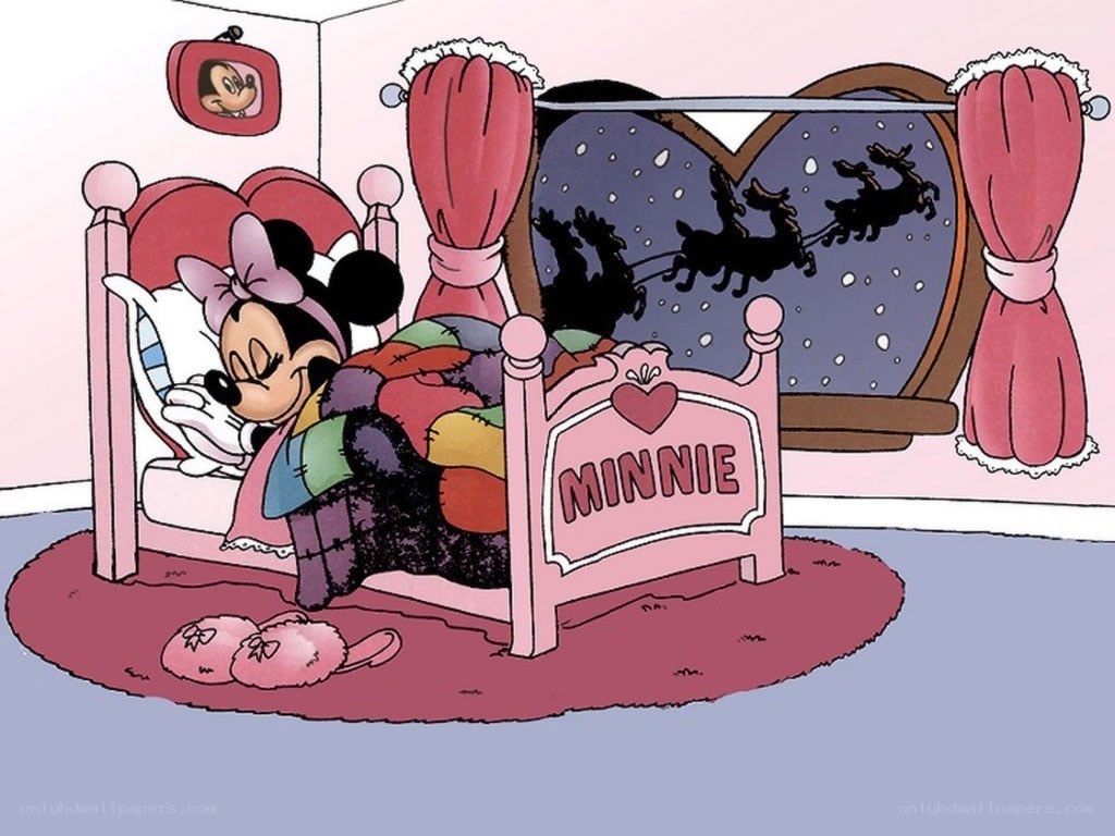 Minnie Mouse in bed