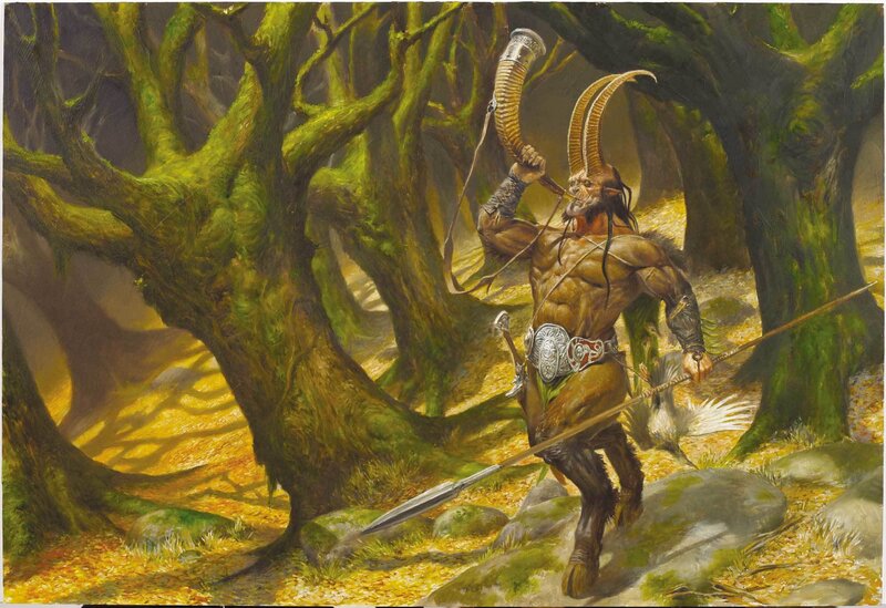 Minotaur in a forest