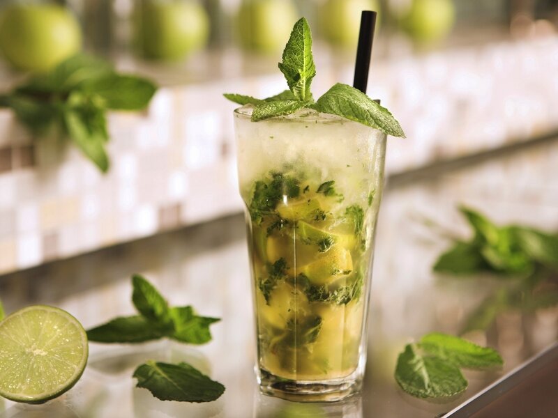 Mint and lime cocktail