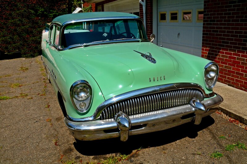 Mint-green Buick Car