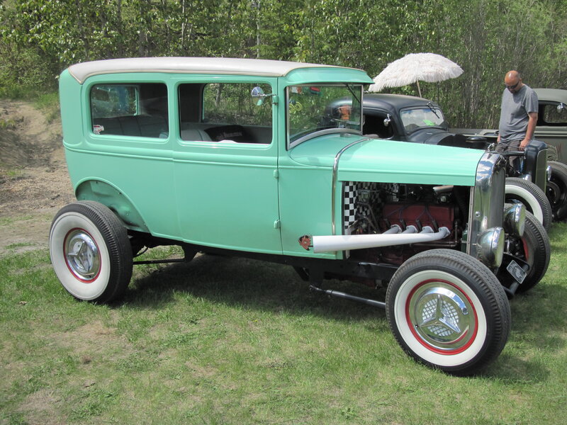 Mint-green Hot Rod Car