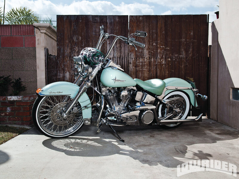 Mint-green Motorcycle