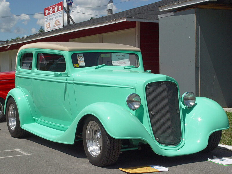 mint green vintage car for sale