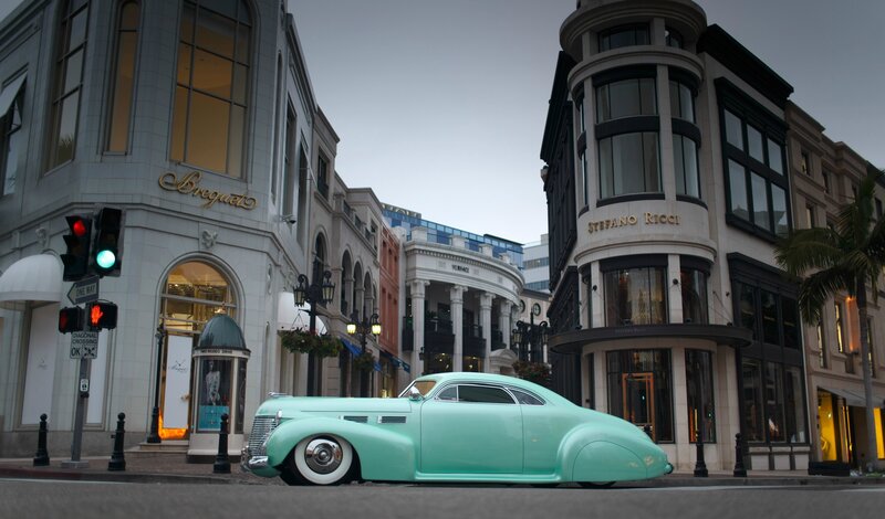 Mint-green Vintage Car