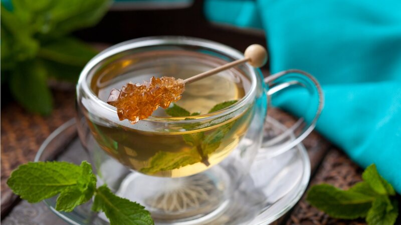 Mint Tea in Glass Cup — Green, Calm