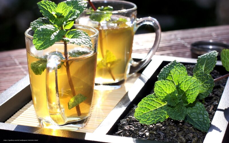Mint Tea in Glasses