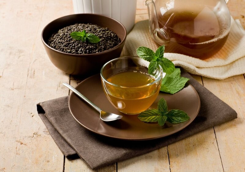 Mint Tea Setup — Brown, Calm, Photograph, Bowl of Seeds