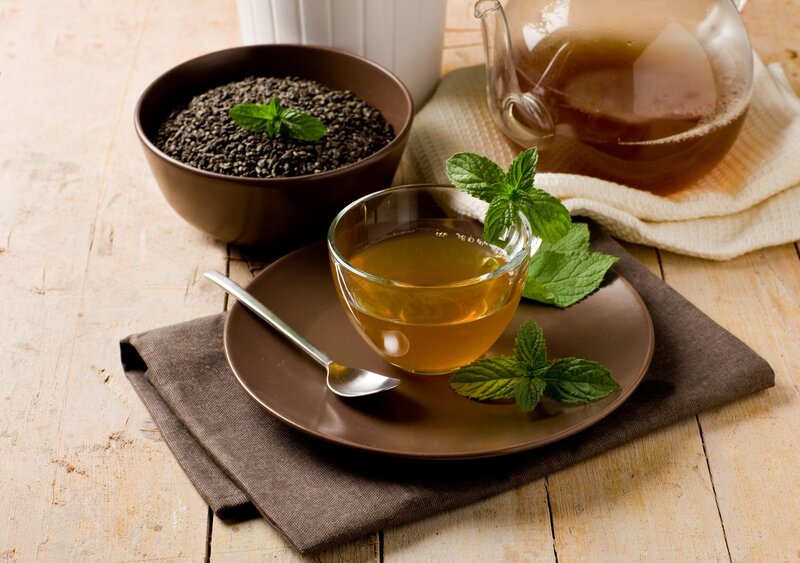 mint tea setup