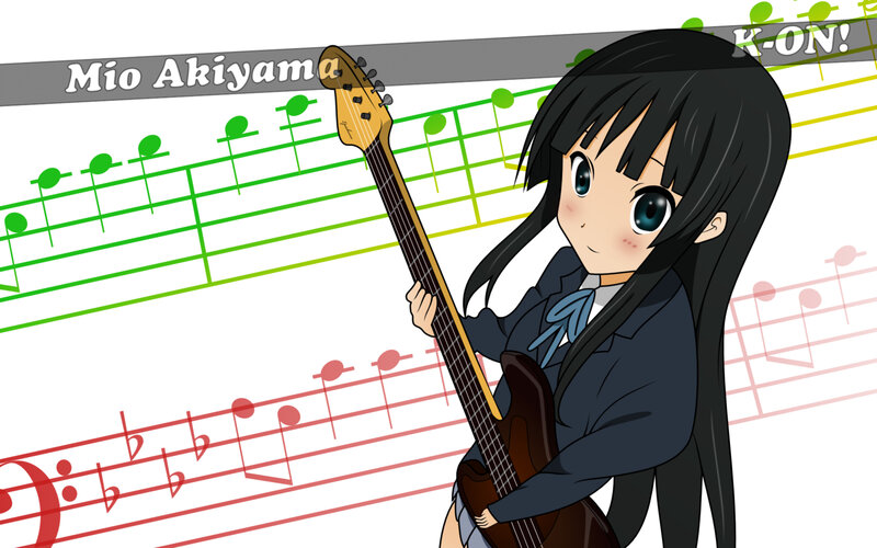 Mio Akiyama with bass guitar
