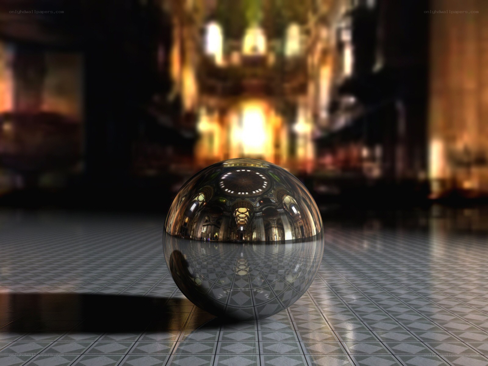 Mirror ball in grand hall