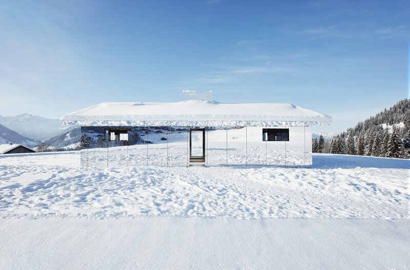 Mirror House in Snow