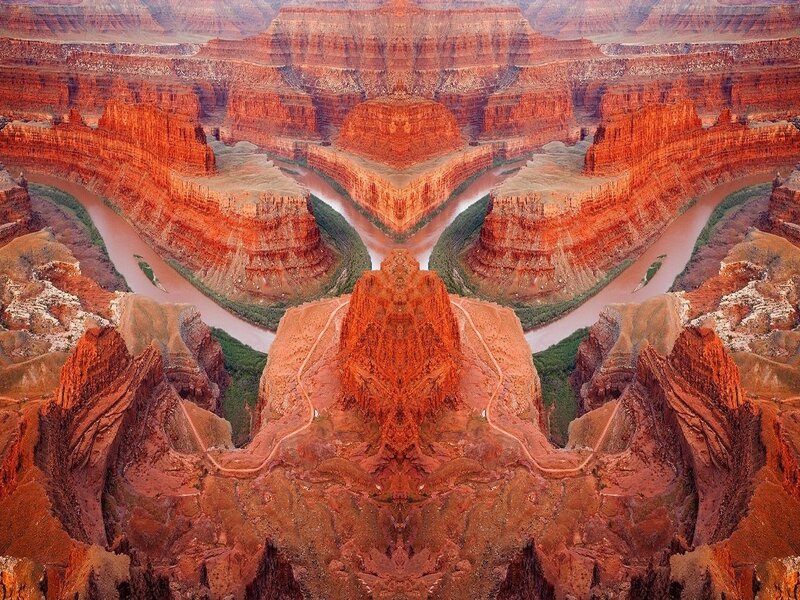 Mirror image of a canyon