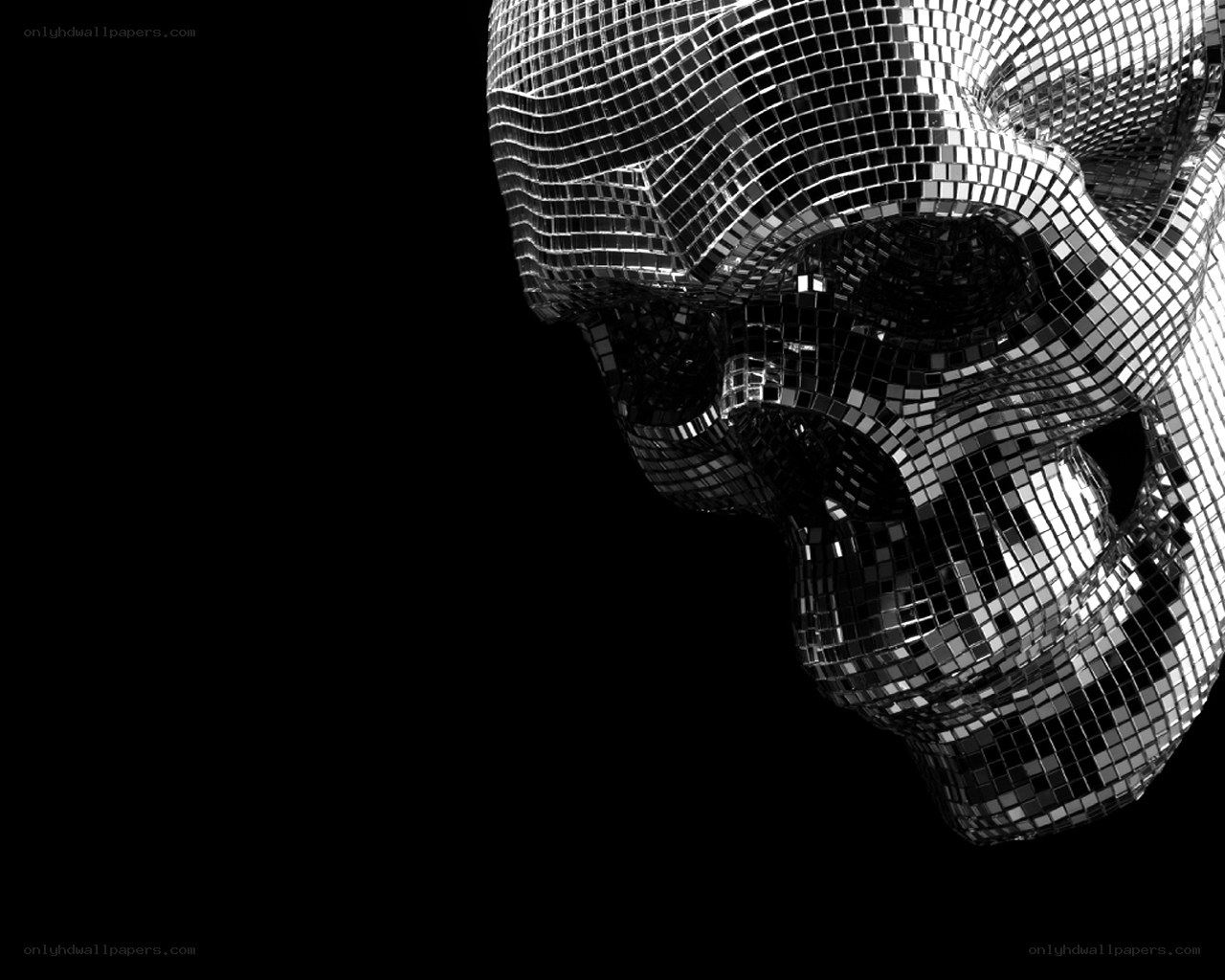mirror mosaic skull