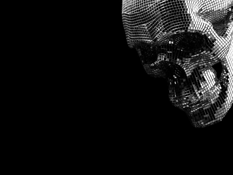 mirror mosaic skull