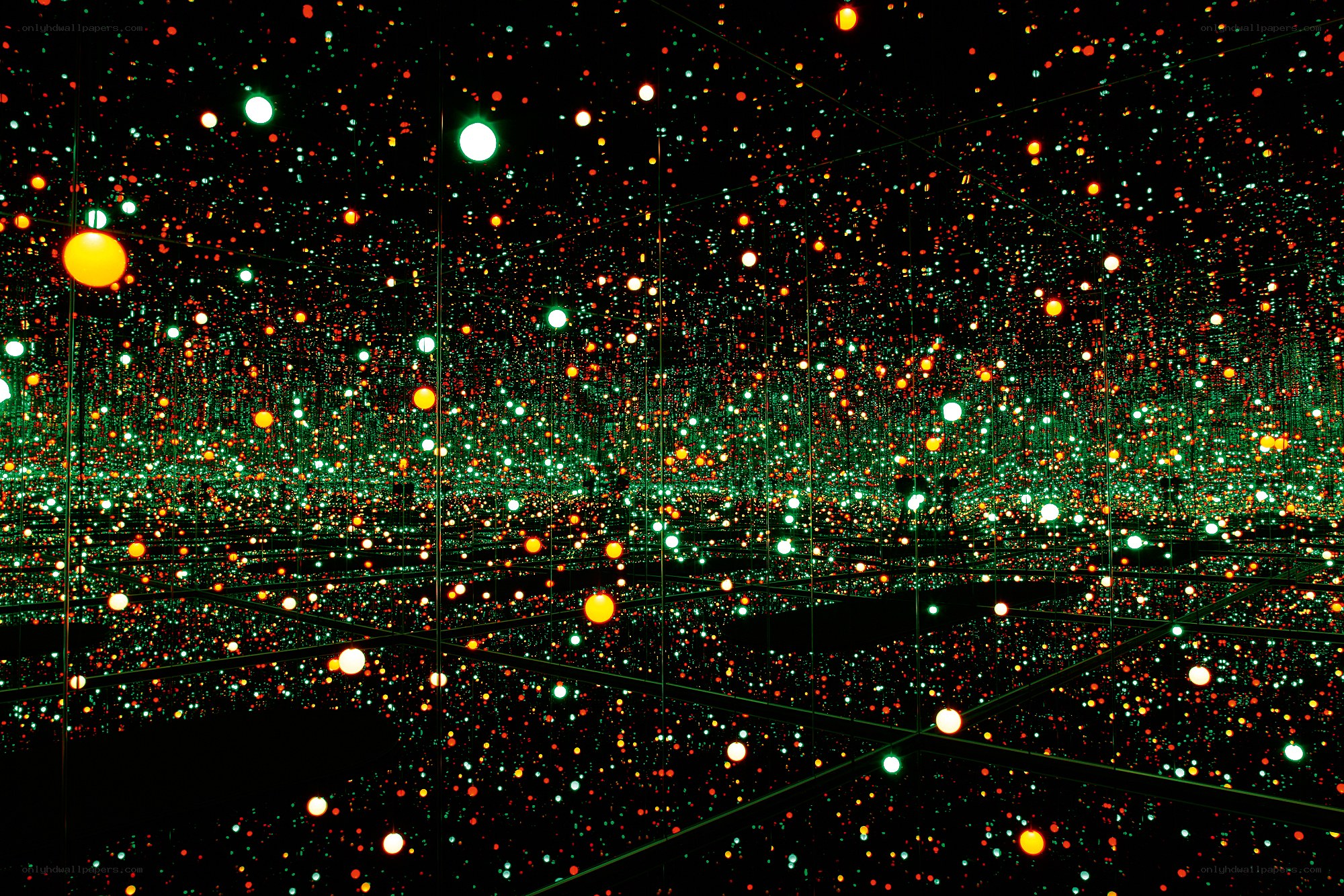Mirror room with colorful lights