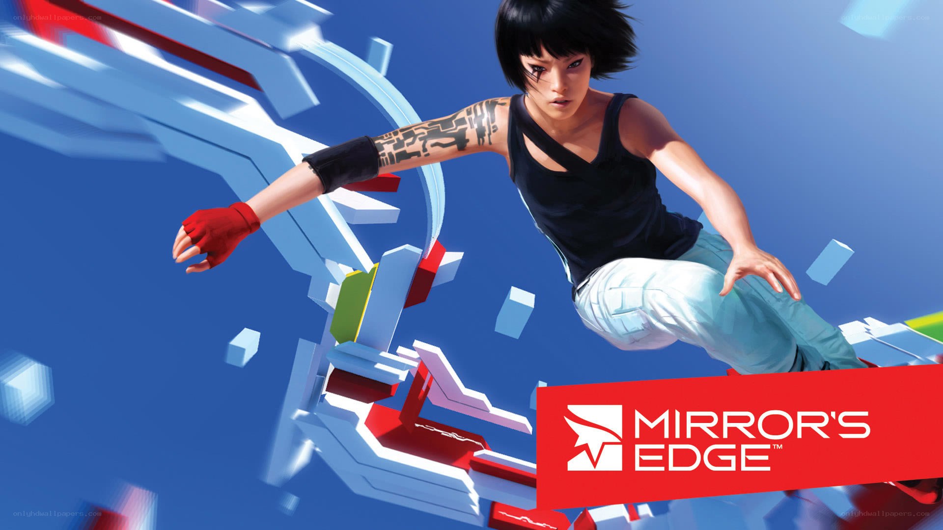 Mirror's Edge character in action